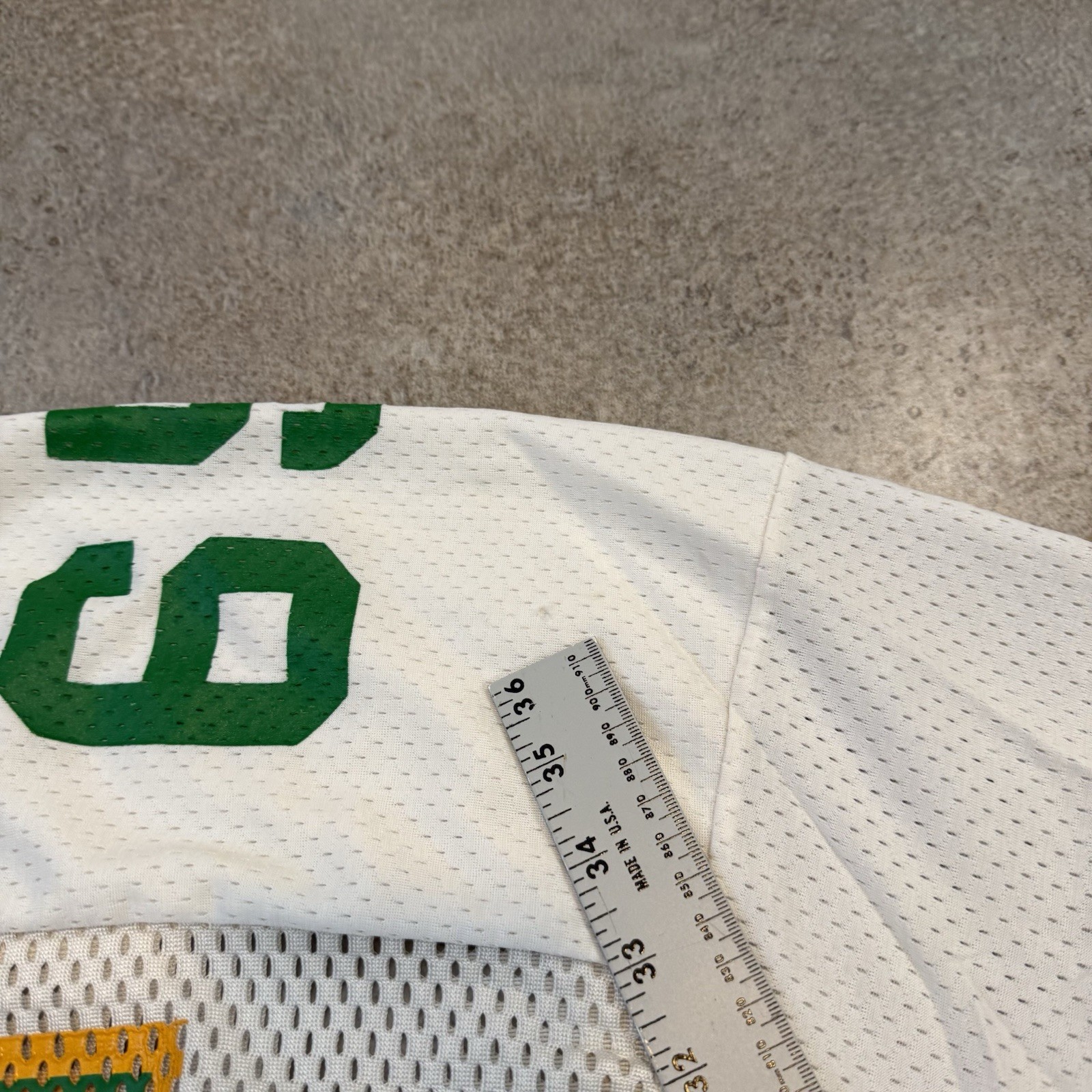 Vintage 80s Boxy Cropped Mesh Practice Football Jersey 2XL White Panthers #65