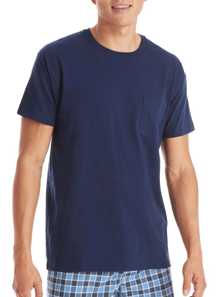 Hanes 6-Pack Pocket Tee Men's T-Shirt Soft and Breathable Assorted