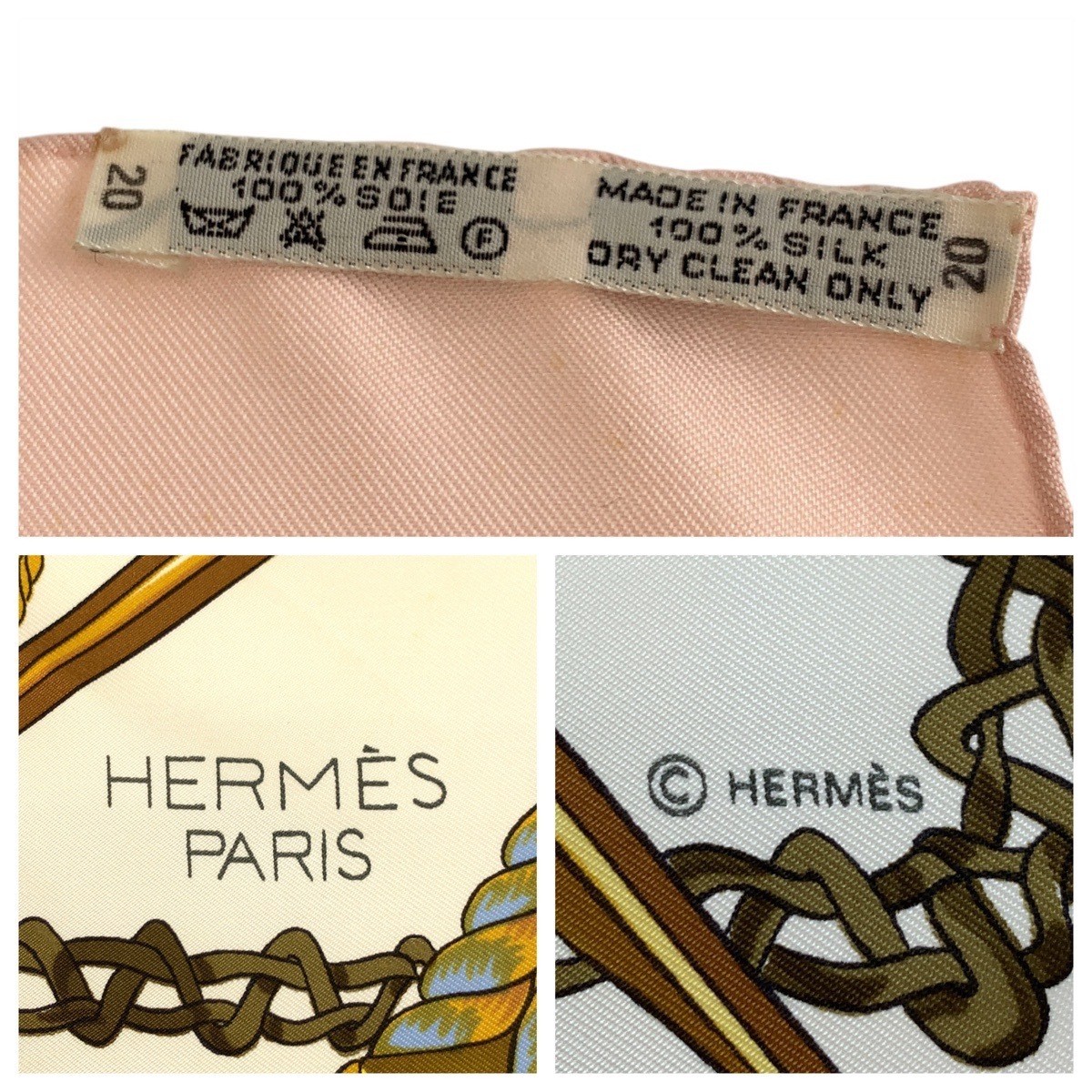 Hermes Timpani Carre 90 Pink Multicolor Silk Scarf Large Women