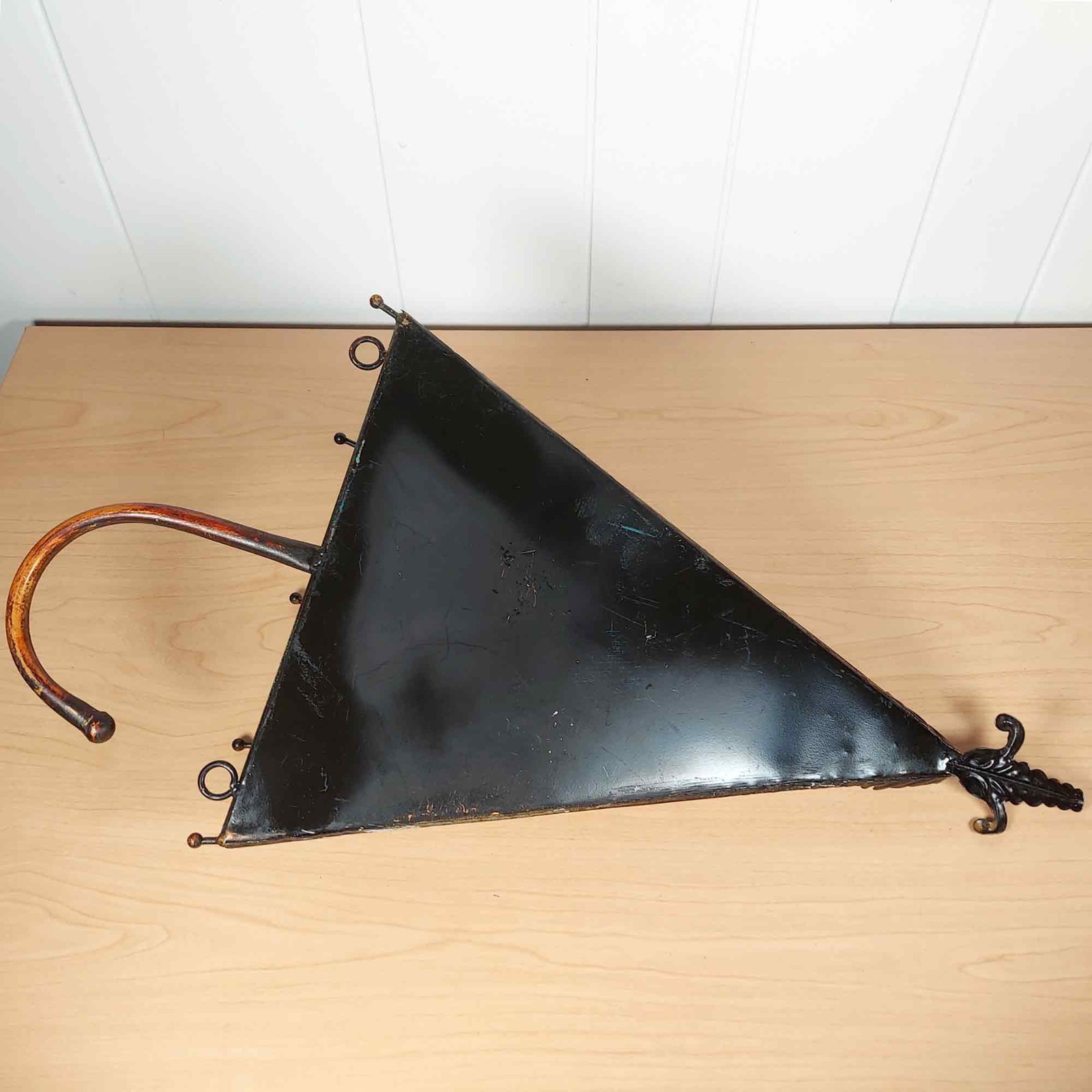 Hammered Metal Umbrella Cane Holder Wall Decor Dried Flowers Copper Style Patina