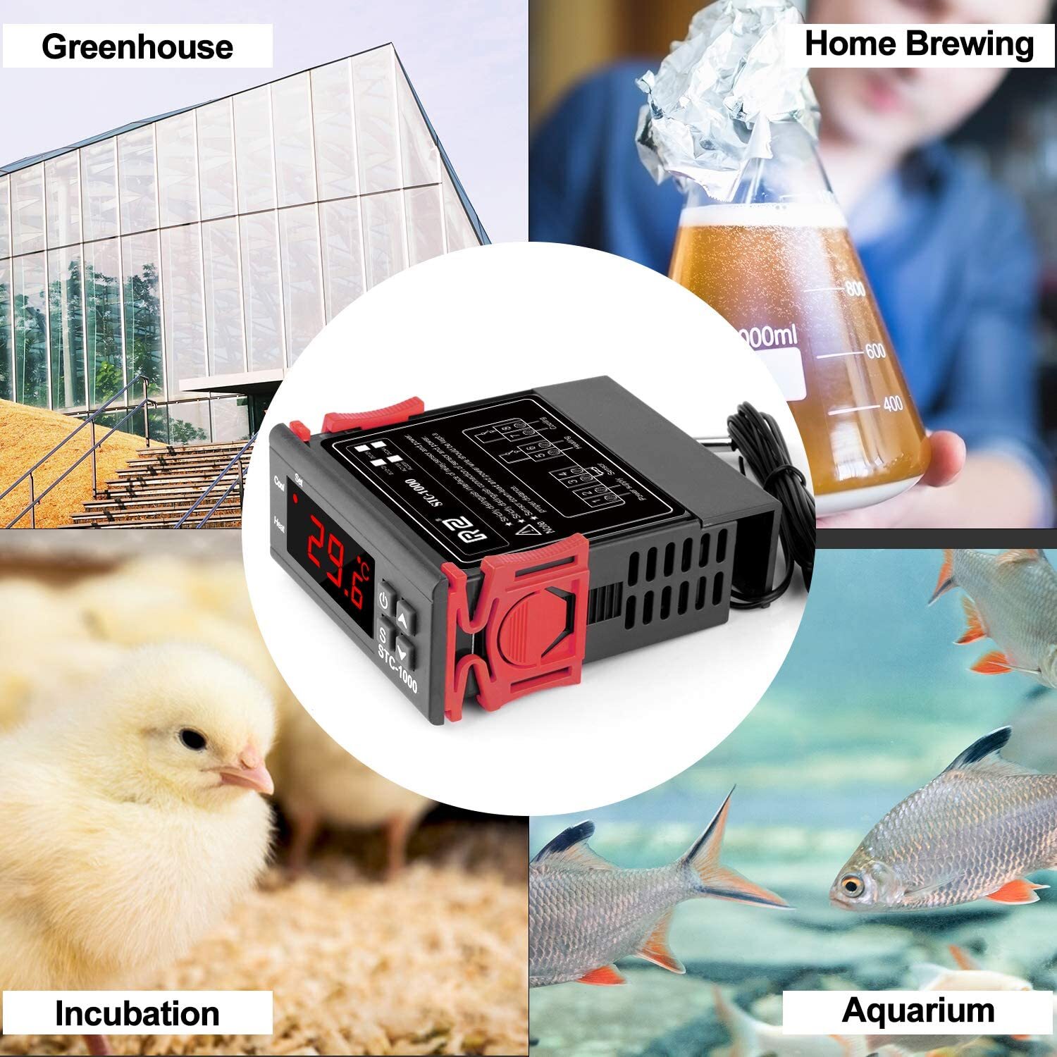 AC 110V Universal STC-1000 Digital Temperature Controller Thermostat w/ Sensor