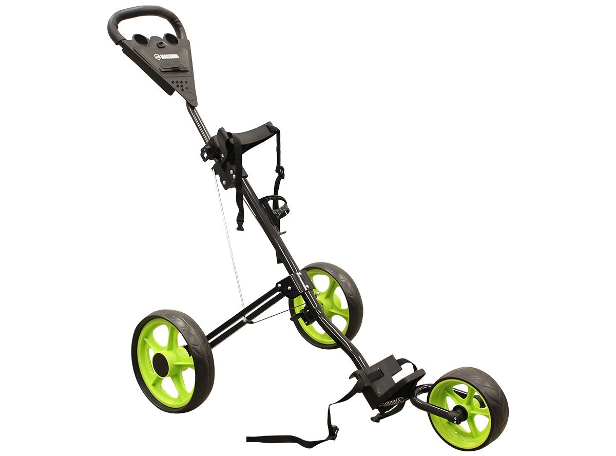 Massimo Golf Push Cart 3 Wheel Lightweight Easily Collapses Cup Holder & Storage