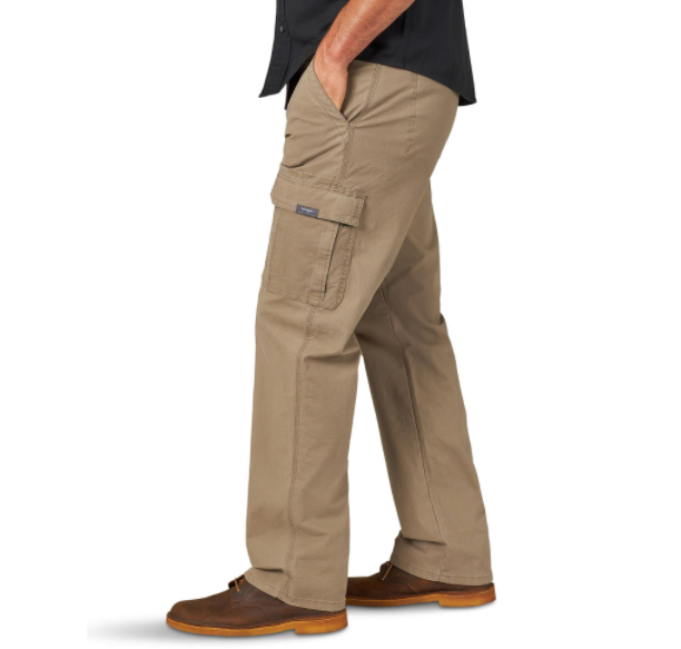 Men's Wrangler Cargo Pants w/ Stretch Relaxed Fit Brown Tech Pocket CHOOSE SIZE