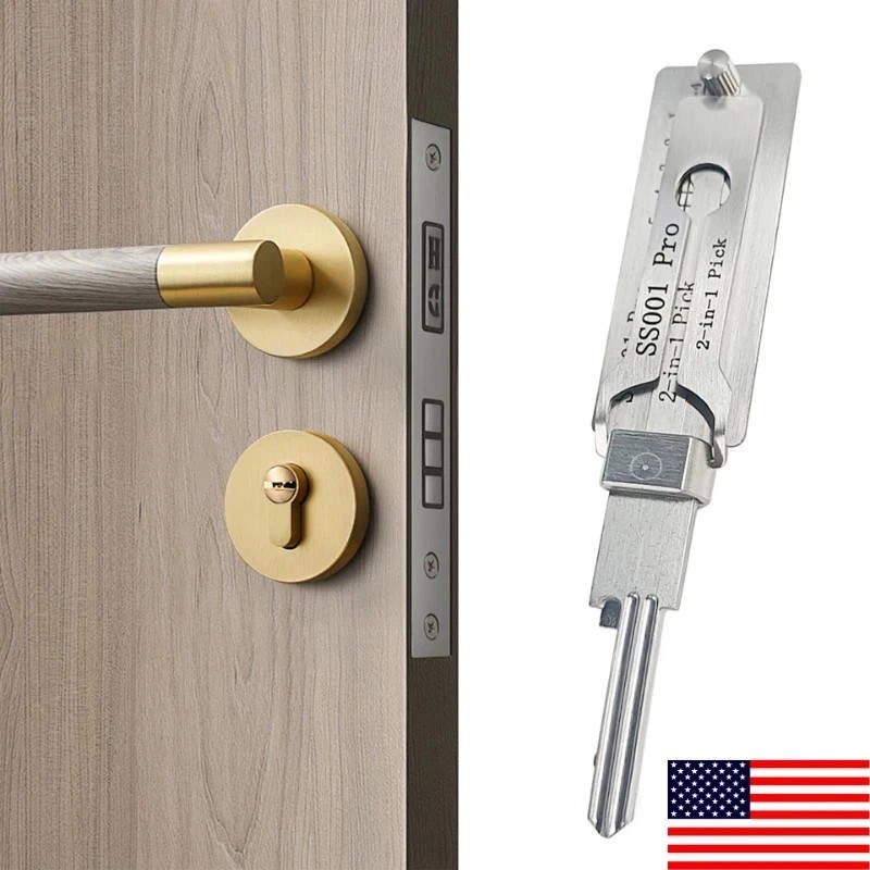 Hook And Pickup Tool Kit 2 In 1 Portable Lock Picking Set Ergonomic Handle**