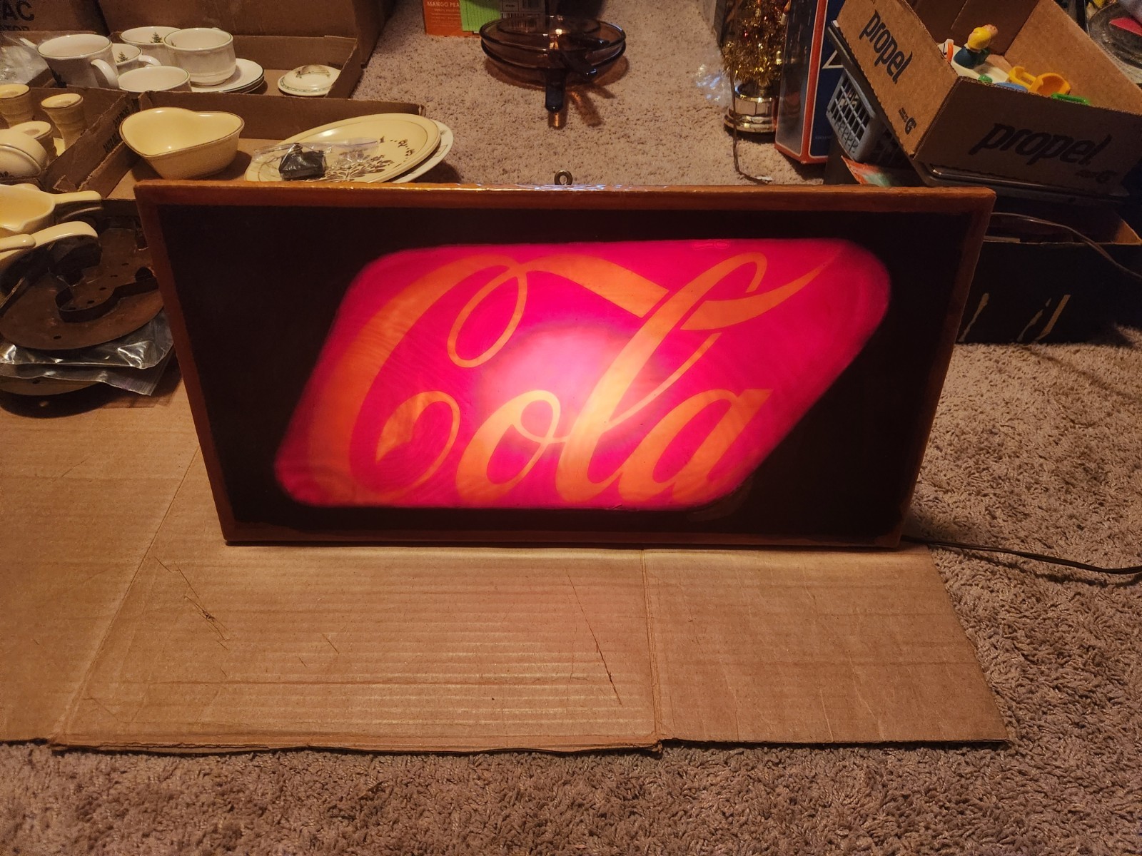 Vintage Coca-Cola Light Up Sign Original Store Display Used