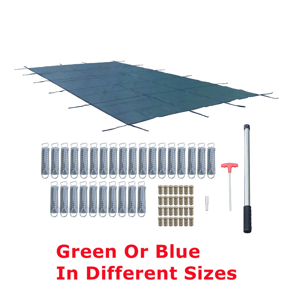 Inground Pool Cover Safety Fits Rectangle Swimming Pool Mesh Solid Pool Cover