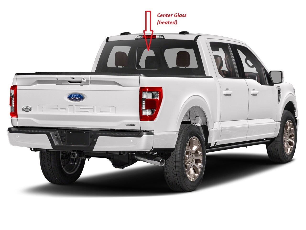 Fits 2015-2024 Ford F150 Rear Power Sliding Window CENTER Glass only Heated