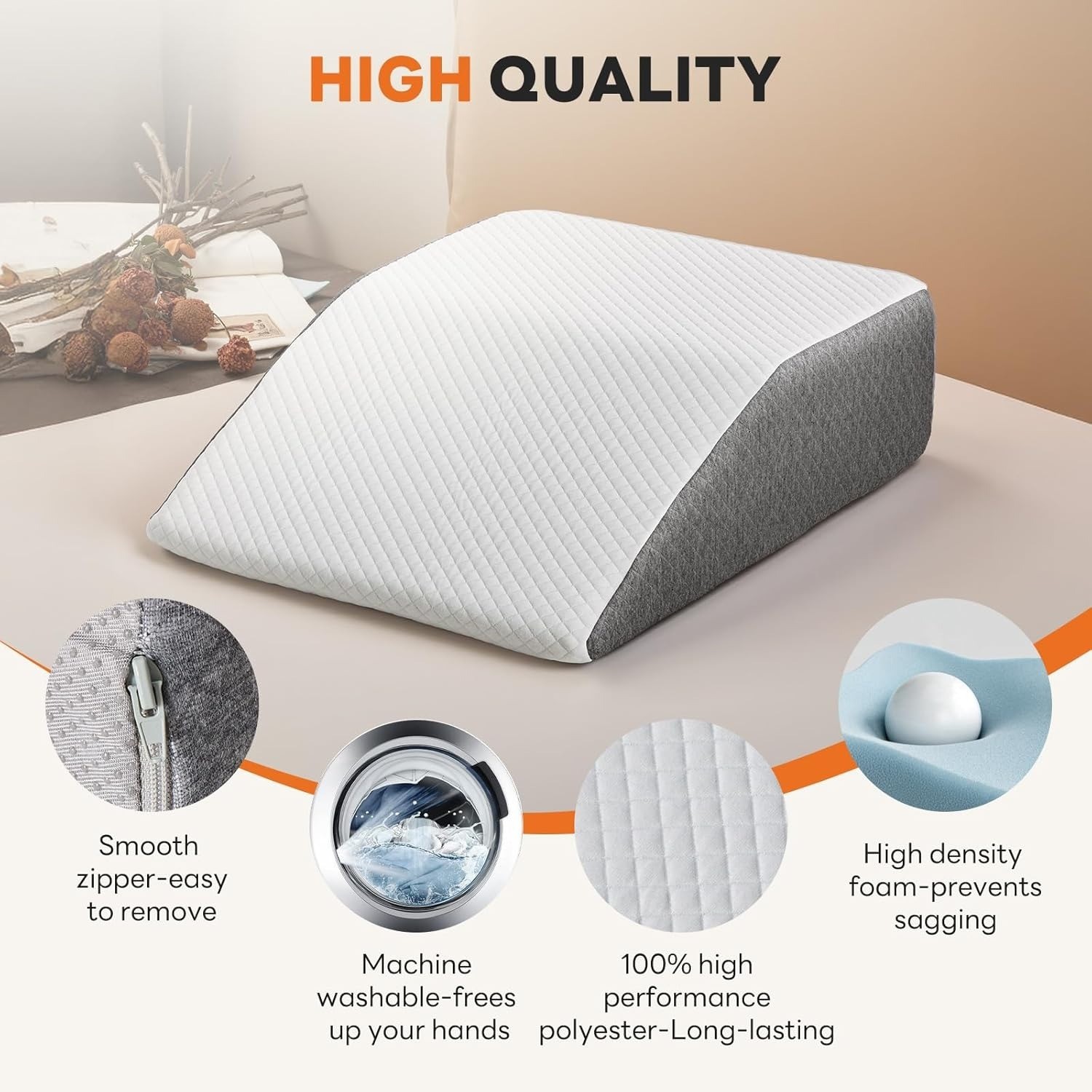 Wedge Pillow Body Pillow for Sleeping Apnea Neck Pain Relief Sleeping Comfort