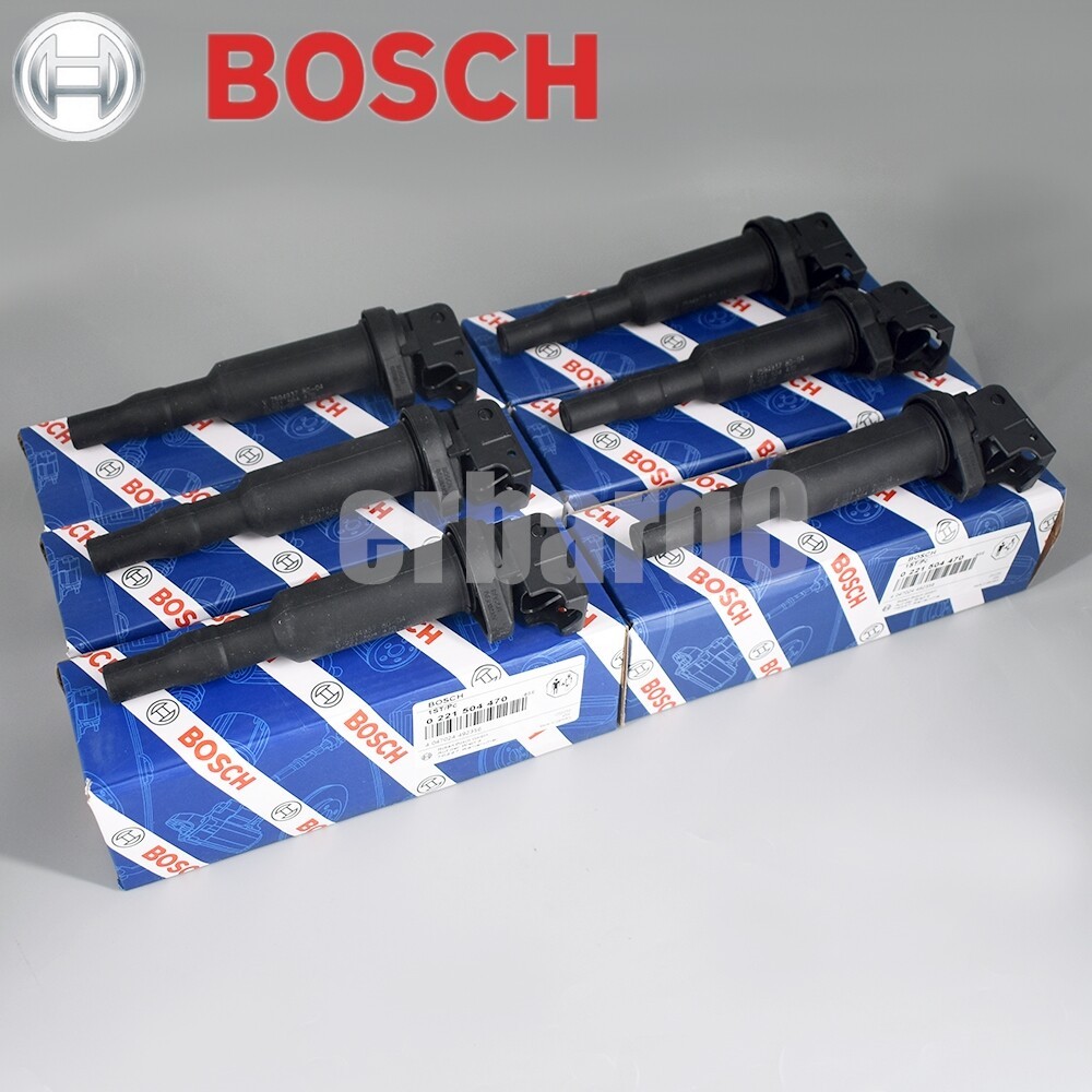 6x OEM BOSCH Ignition Coil Set W/ Connector Boot For BMW 5 6 7 x5 x6 0221504470