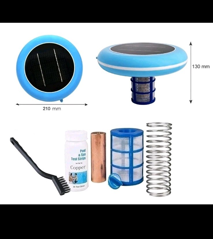 Solar powered Pool Ionizer Kills Algae Reduces Chlorine,Covers up to 35,000 gal