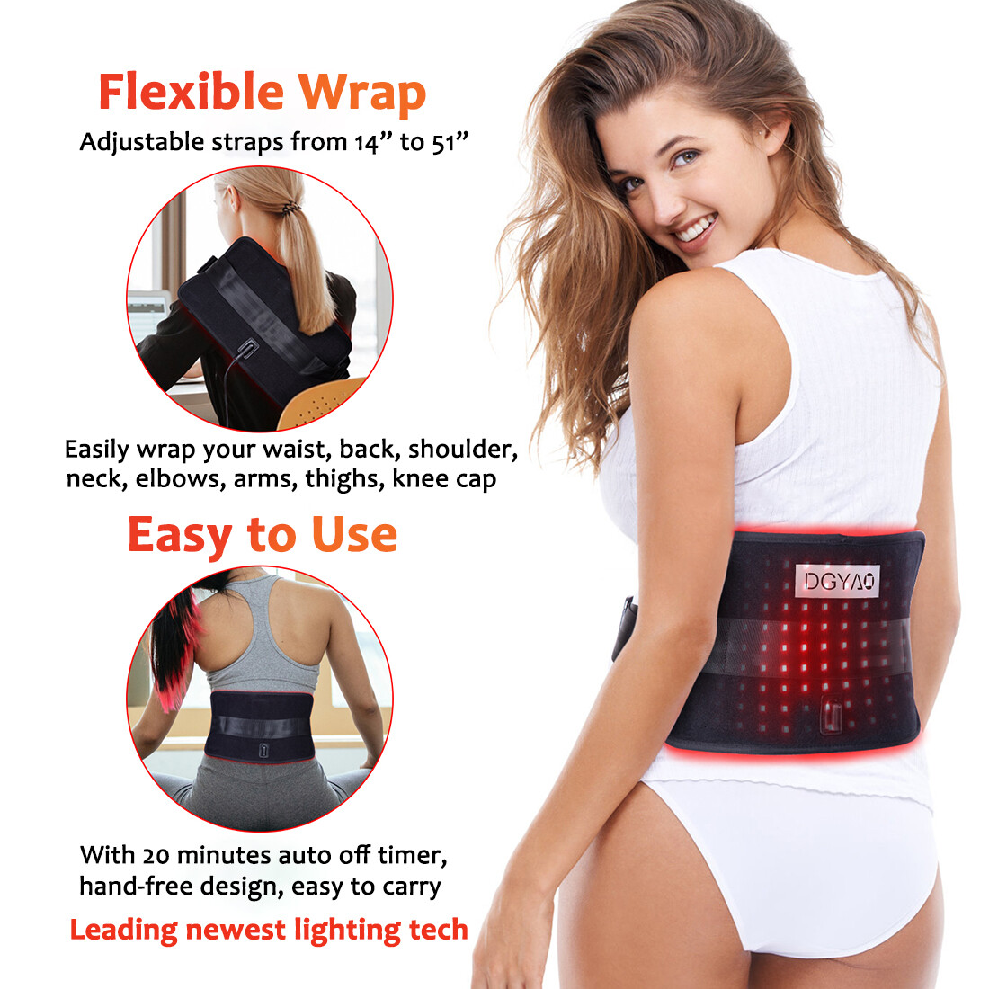 880nm Infrared Red Light Therapy Device Waist Belt For Arthritis Pain Relief