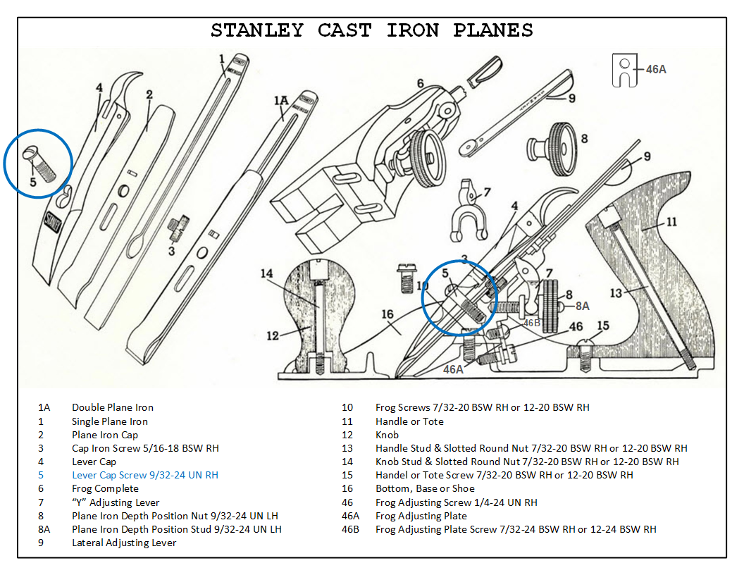 M2 HSS 9/32-24 UN Right Hand Thread Die for Stanley Plane Tools