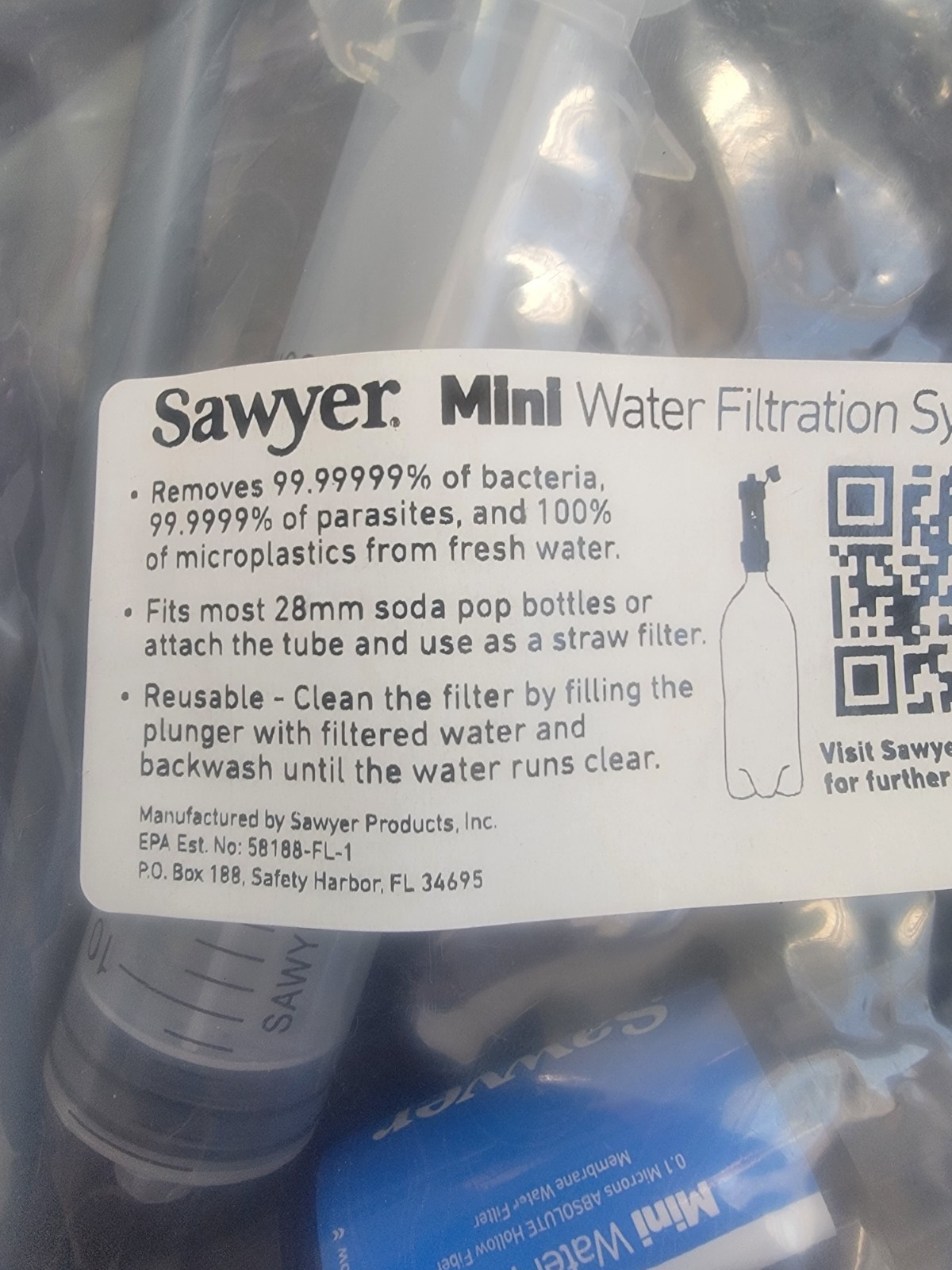 Squeeze / Gravity Water Filtration System Sawyer Mini & CNOC Premium 2L Bladder