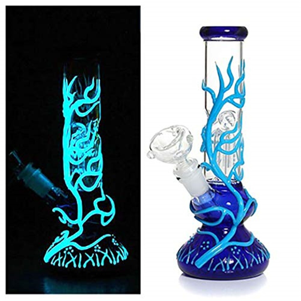 10'' Water Pipe Bong Perc Bong Smoking Hookah Heavy Glass Bongs w/ ICE catcher