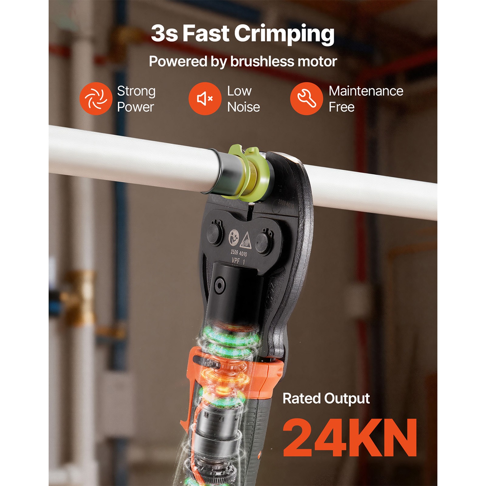 Uimoso 18V Press Tool Kit for 1/2" 3/4" 1" PEX Pipe Stainless Steel Ring