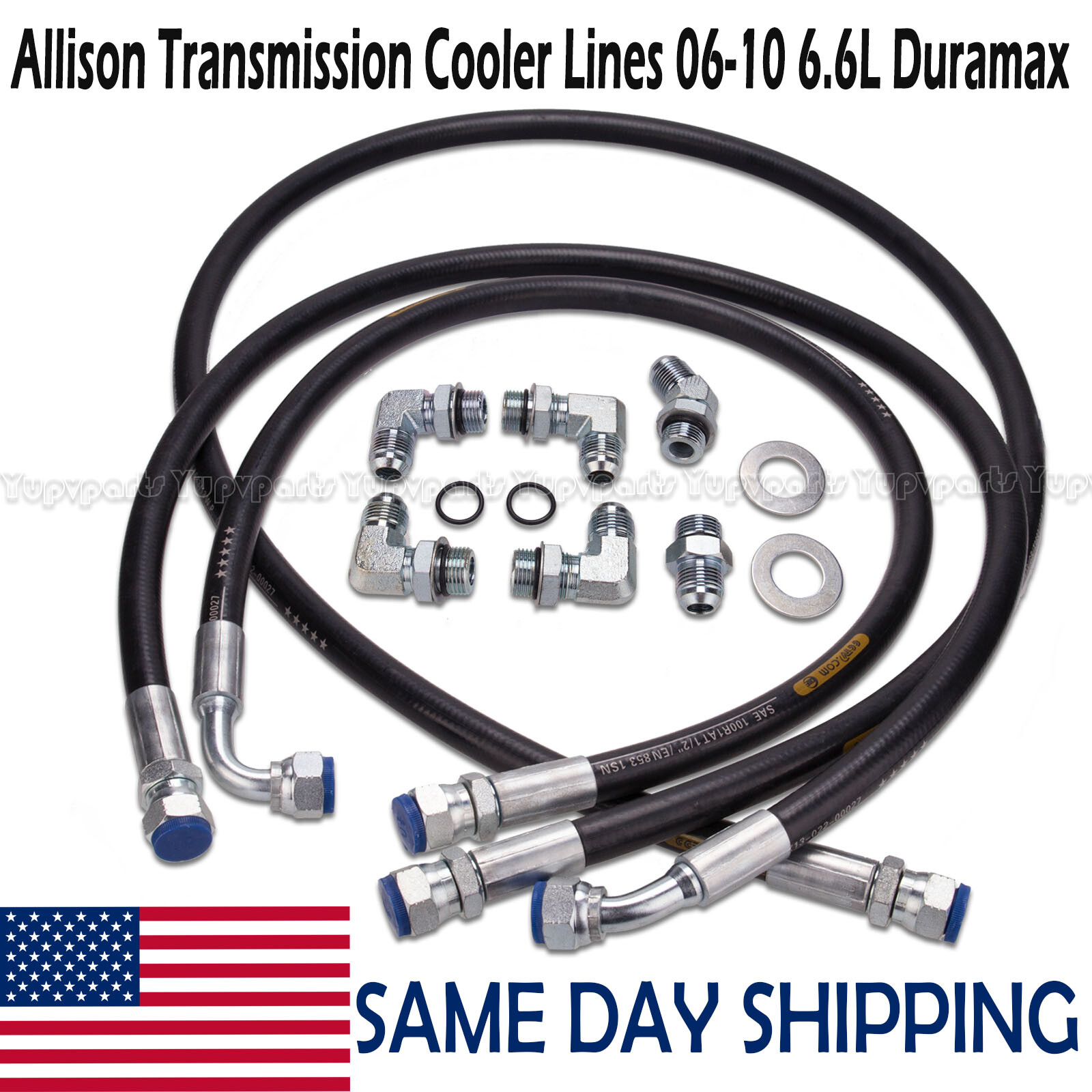Allison Transmission Oil Cooler Lines Hoses Set For 06-10 Chevy/GMC 6.6l Duramax