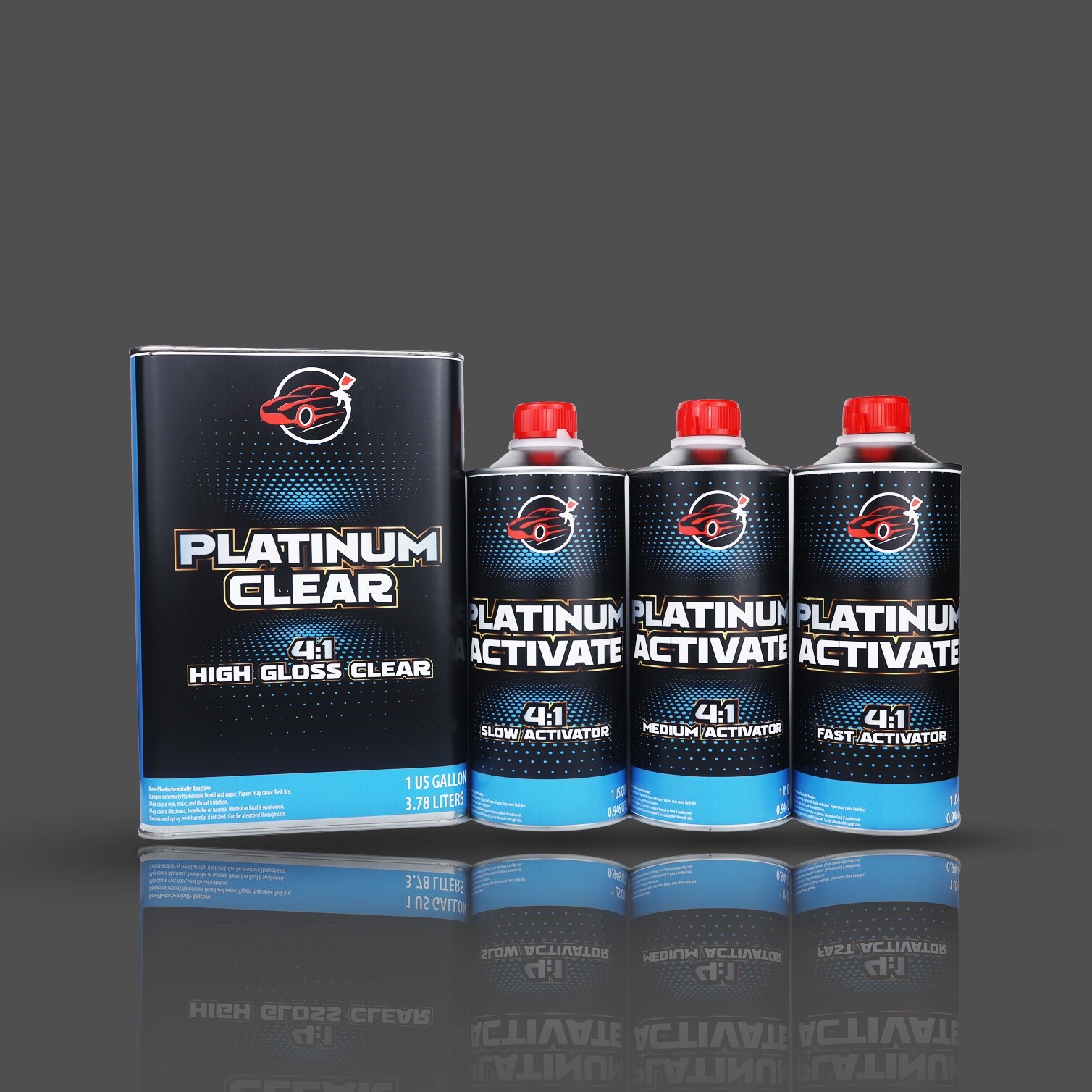 Platinum Clear Coat Gallon Kit 4:1 High Gloss Automotive Clearcoat Med Hardener!