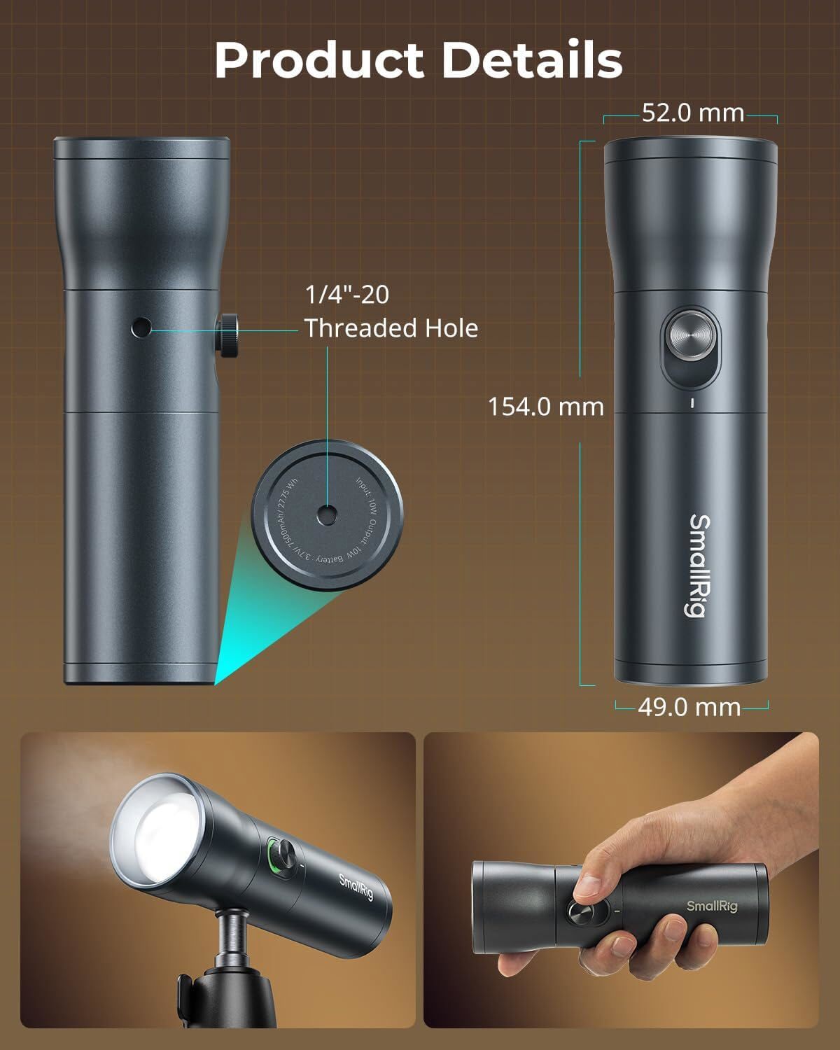 SmallRig RF 10C Portable Hand Focusable LED Video Light with 20 Pcs Filters 4634