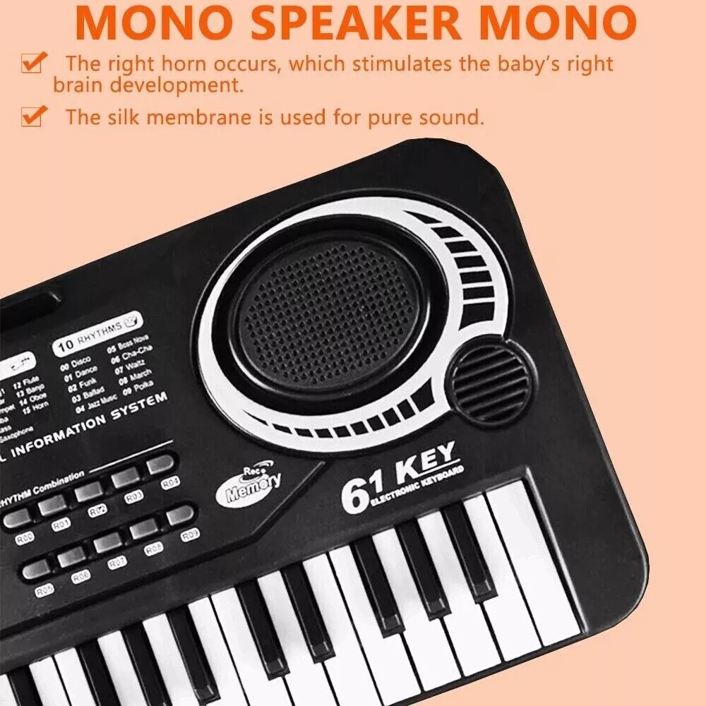 61-Key Electric Digital Piano Portable Kids Beginner Keyboard