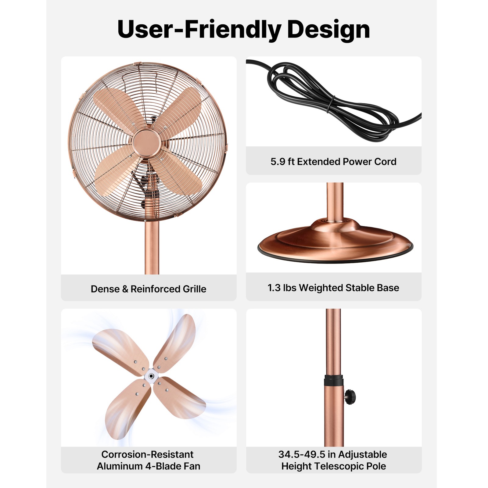 Uimoso 16 in Industrial Oscillating Pedestal Fan with High Airflow 1450CFM