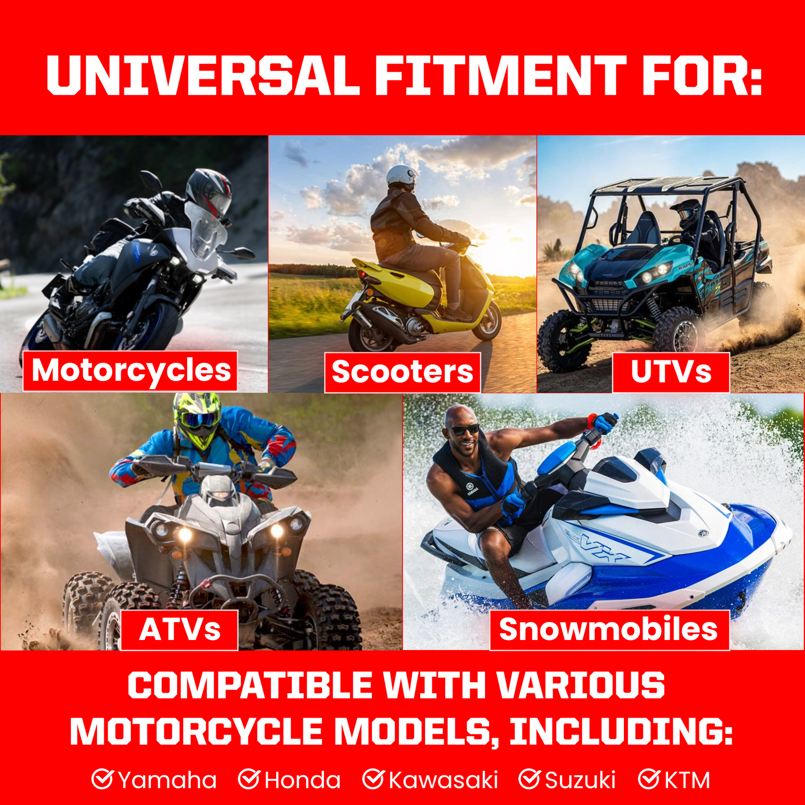 Outlaw Racing Clear Inline Gas Fuel Filters Motorcycle Scooter ATV 1/4" (4 Pack)