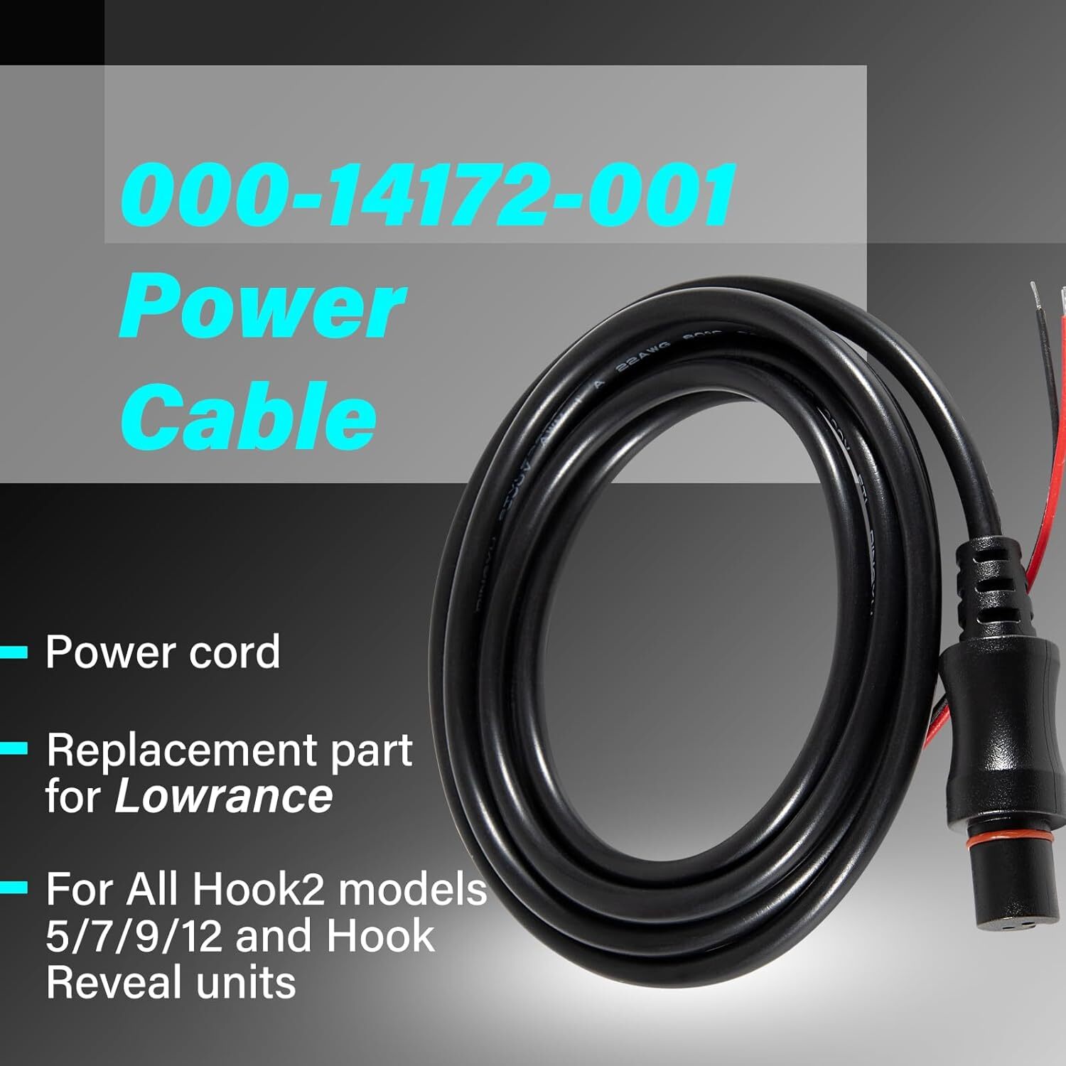 000-14172-001 Hook2 Power Cable Replace for Lowrance HOOK Models 5" 7" 9" 12"