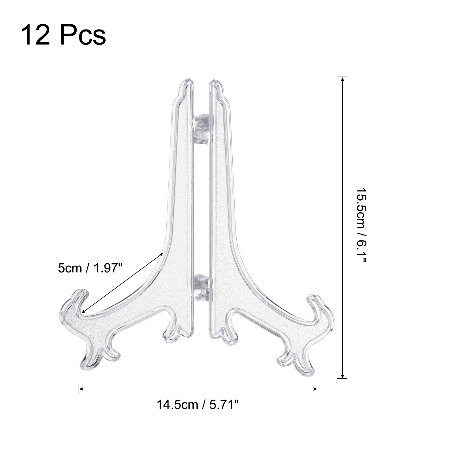 6" Acrylic Plate Stands for Display Plate Holder Transparent 12Pcs