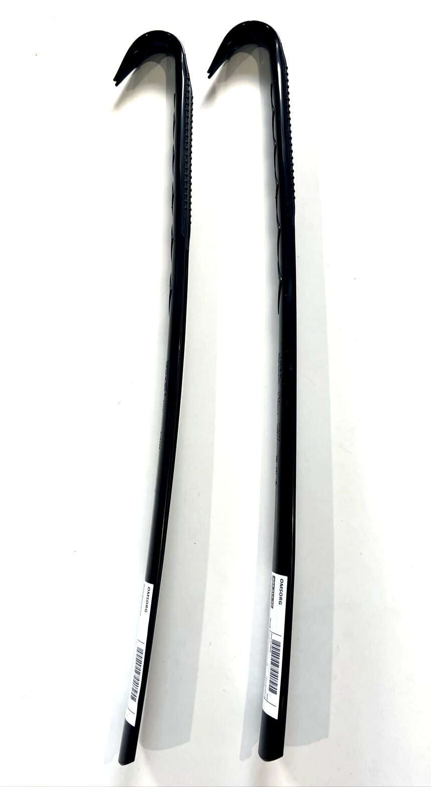 2 NEW Pack IKEA Like Style LONG HANDLE BLACK SHOE HORNS Rubberized Handle