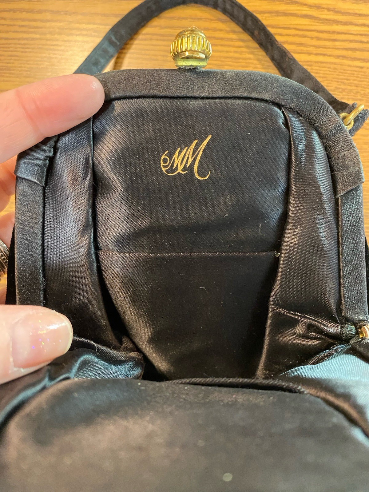 Vintage Morris Moskowitz Black Velvet Evening Bag Gala Sophisticated Event Glam