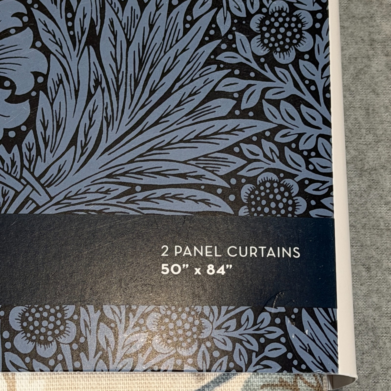 William Morris Strawberry Thief Hessian Blackout Curtain Panel Pair 50"x84” NEW