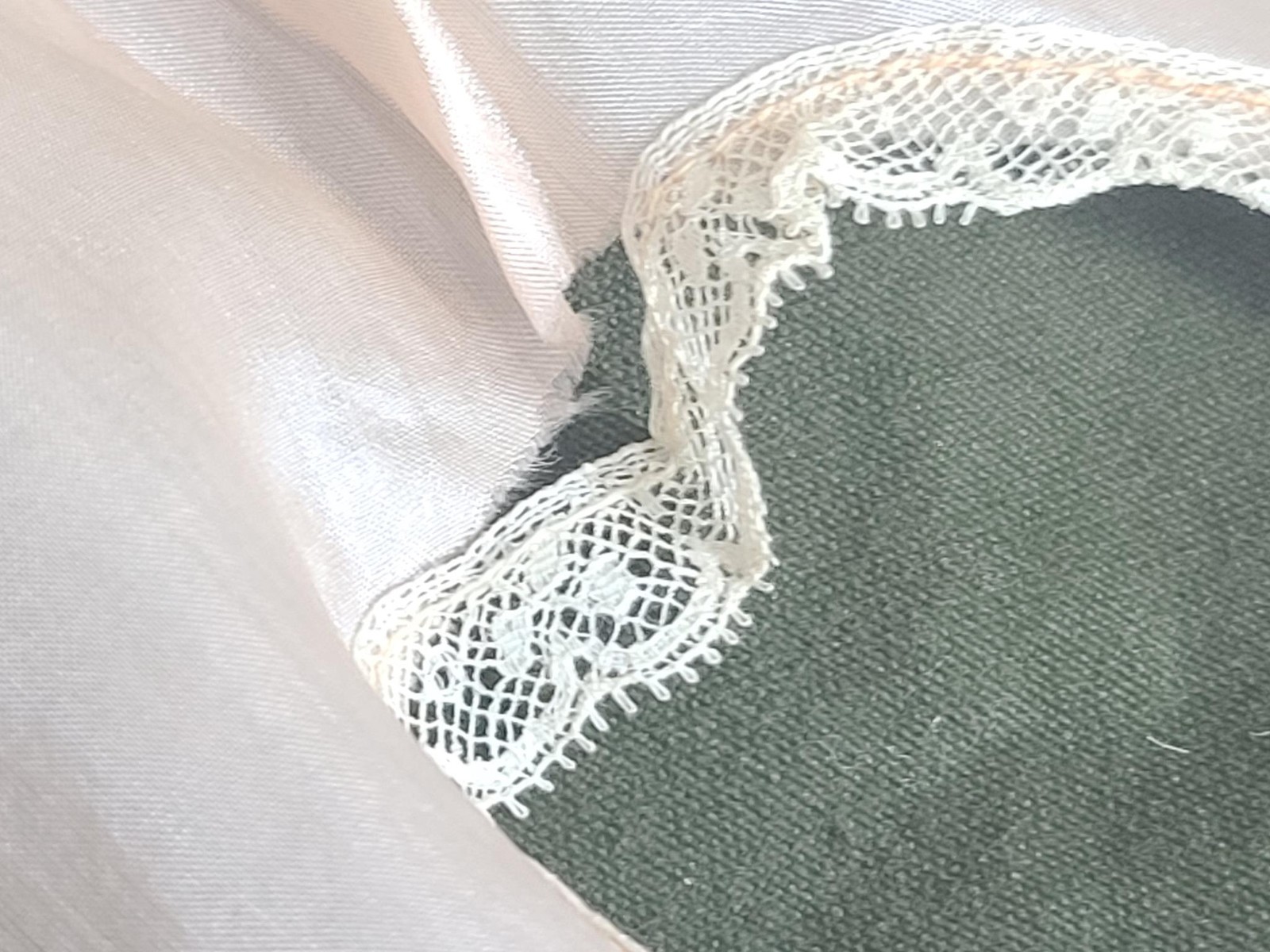 WWI Souvenir of France Silk Apron Allies Liberation Sweetheart Lace Duck Vintage