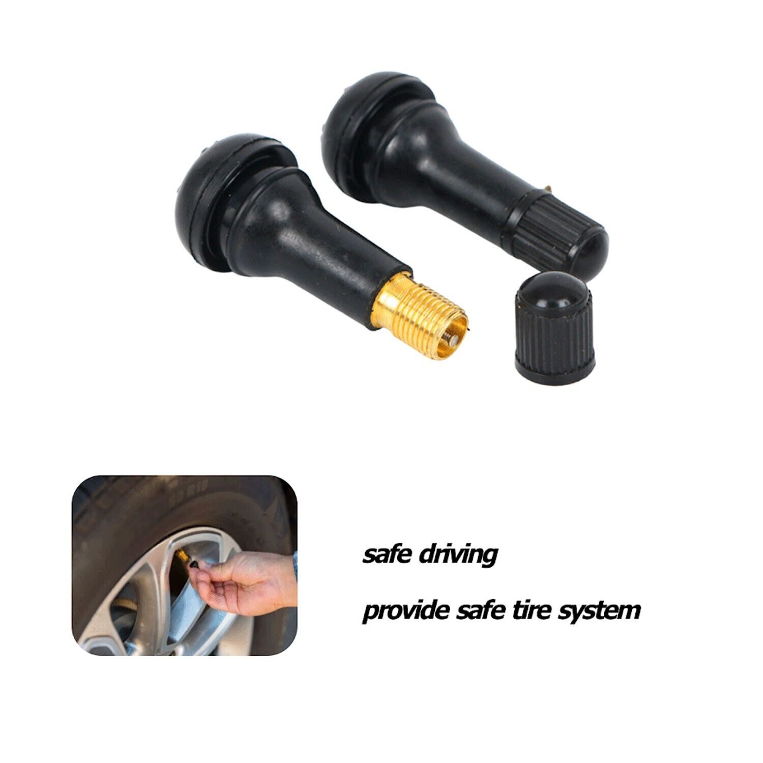 LOT 200 TR 413 SNAP-IN TIRE VALVE STEMS SHORT BLACK RUBBER MOST POPULAR VALVE