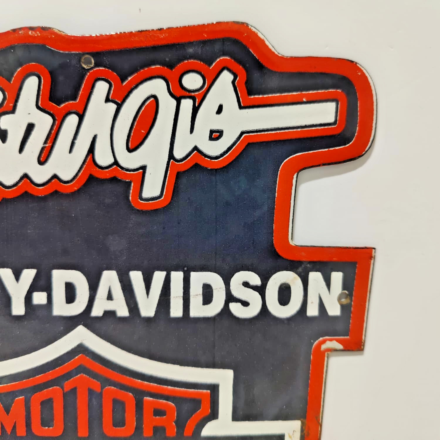 Vintage HARLEY DAVIDSON Sturgis South Dakota Porcelain Enamel Metal sign 10" x 8
