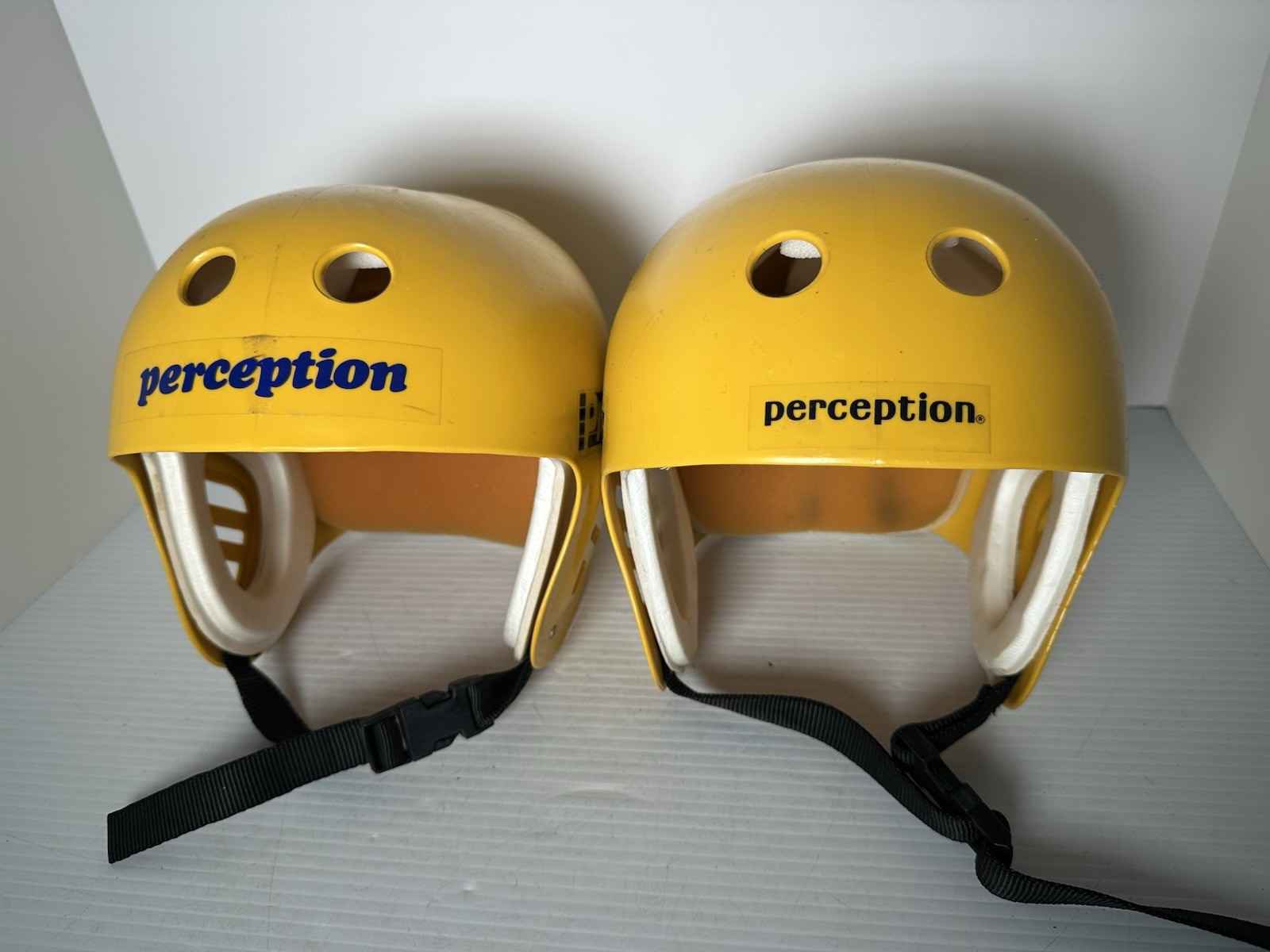 Vintage 1980s Pro-Tec Skateboard Helmet BMX Yellow Made in USA L XL Set Of 2