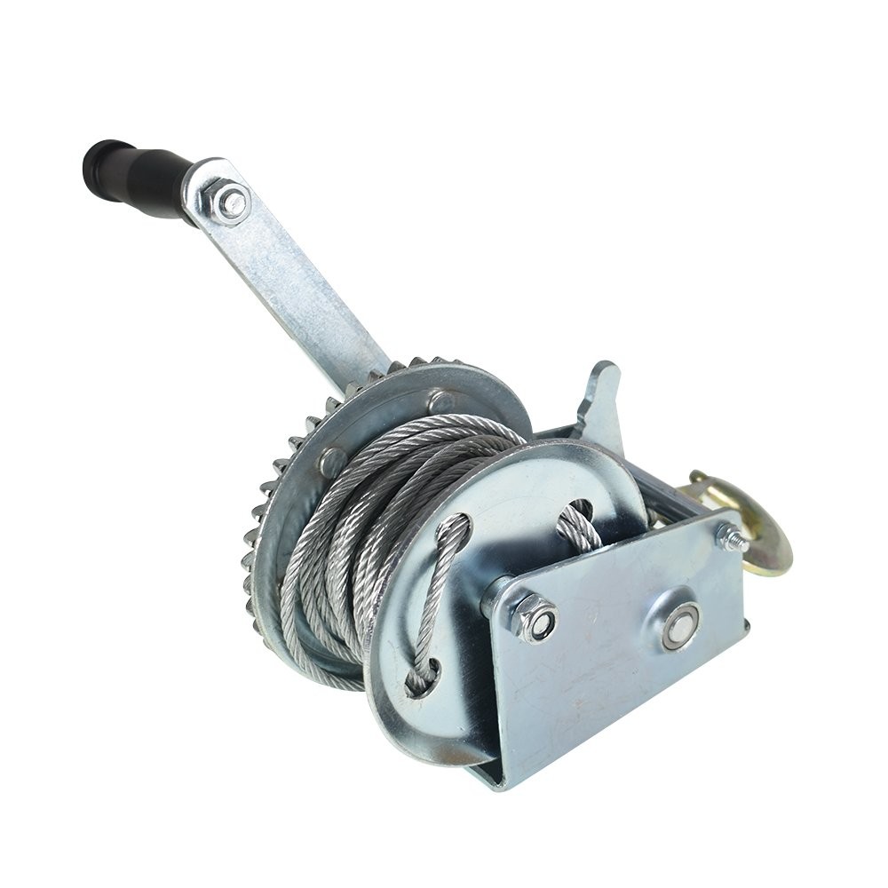 1600lbs Hand Winch Boat Winch Hand Crank Winch With 32ft Cable Manual Winches