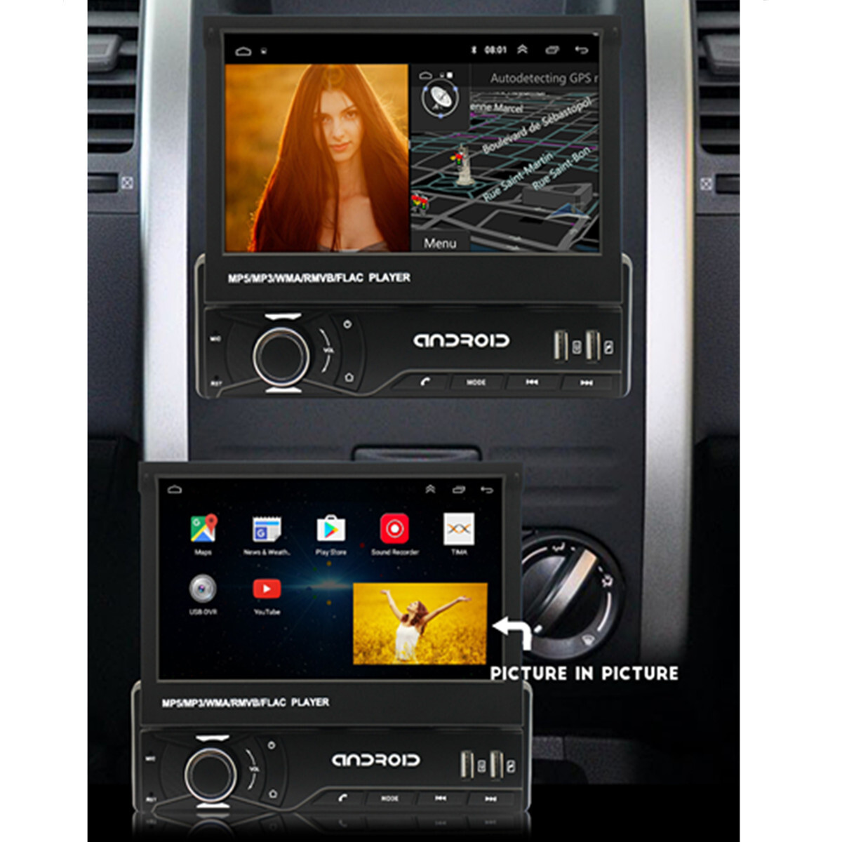 Stereo Car Radio For Carplay GPS Bluetooth Touch Screen Video Player Mirror Link