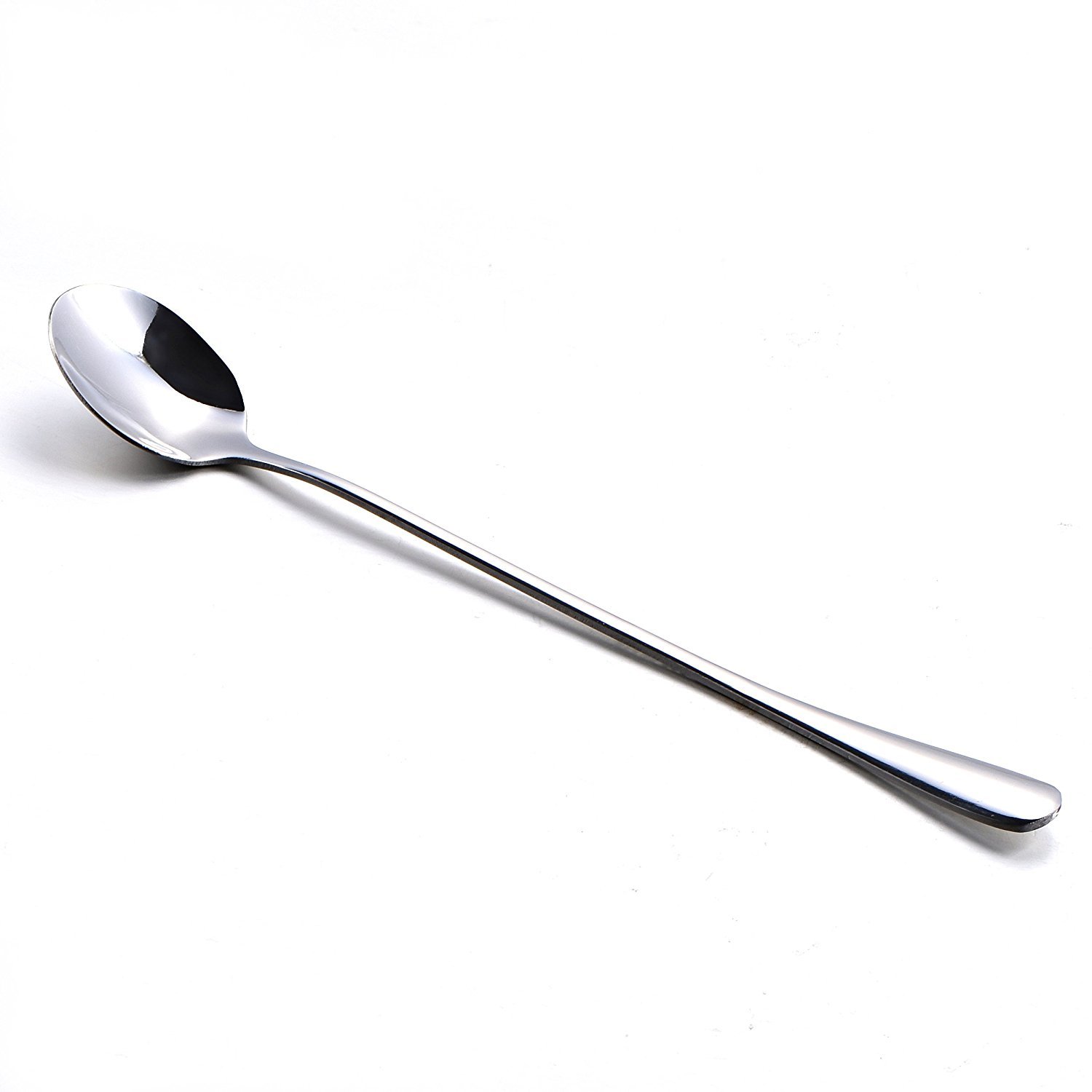 6-Piece 7.5" Stainless Steel Mixing Spoons Set - Iced Teaspoons, Ice Cream Spoon