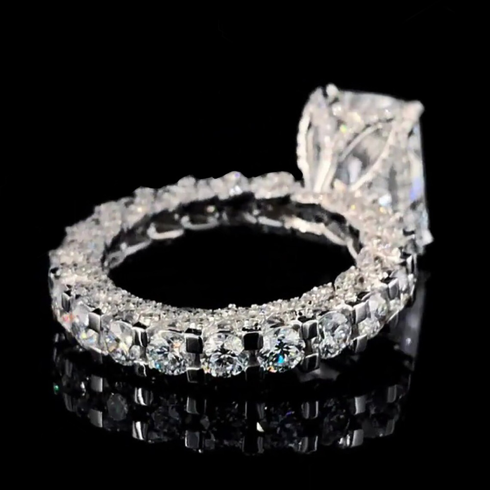 6.20 Ct Radiant Cut Diamond Wedding Ring in 14k White Gold IGI Lab Grown