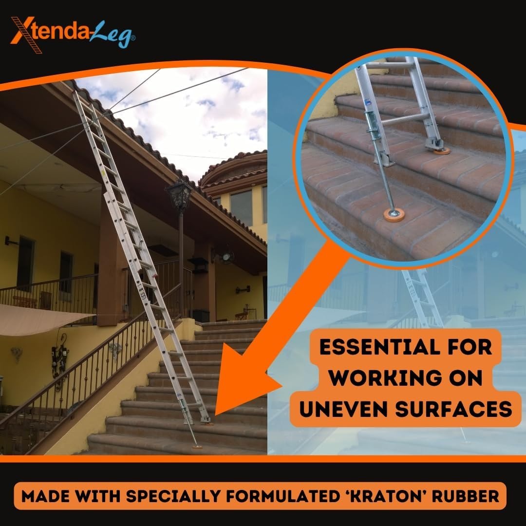 Adjustable Ladder Leveler with Anti-Slip Rubber Feet for Safety and Stability