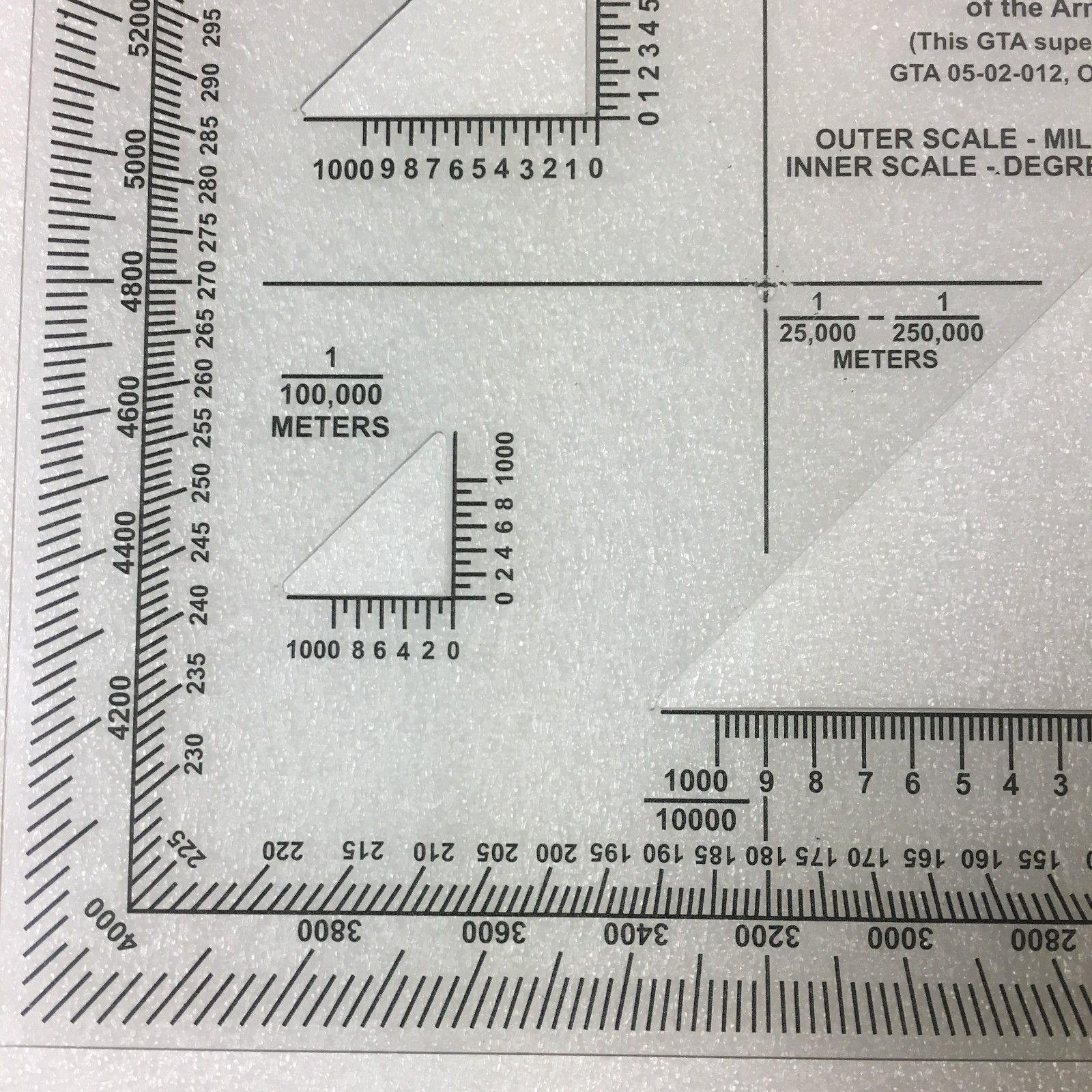 Coordinate Scale & Protractor GTA 05-02-012 Army Graphic Training Aid Mapping