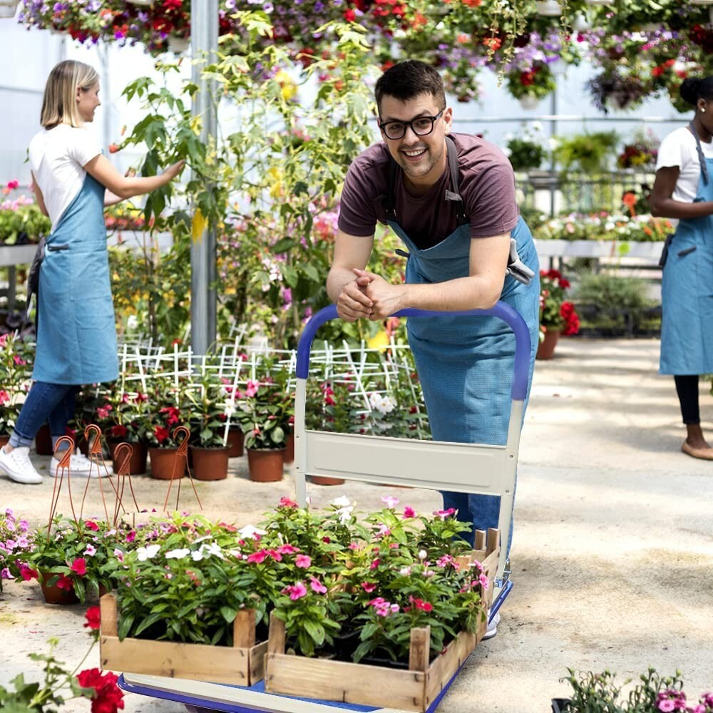 Folding Hand Truck Dolly Cart with Wheels Luggage Cart Trolley Moving 330lbs