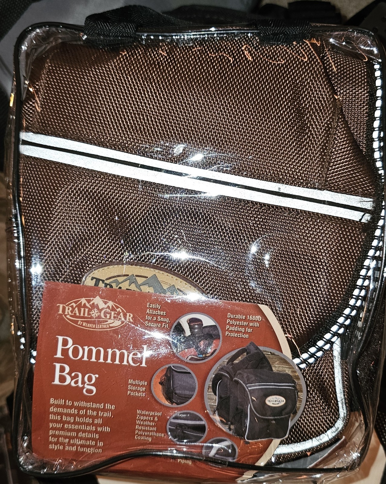 Weaver Leather Nylon Trail Gear Pommel Bag, 15501-01, Brown