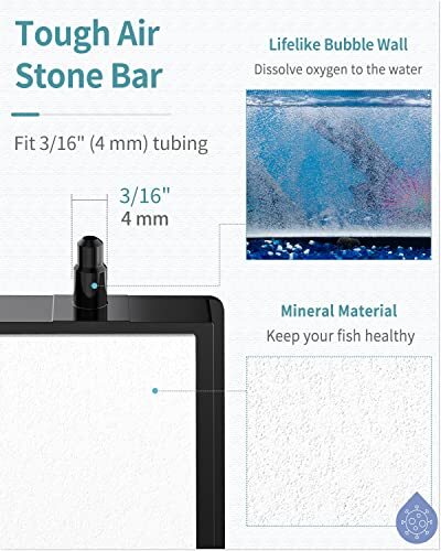 Aquarium 12 Inch Air Stone Bar Bubble Diffuser Release Tool with Suction CupClip