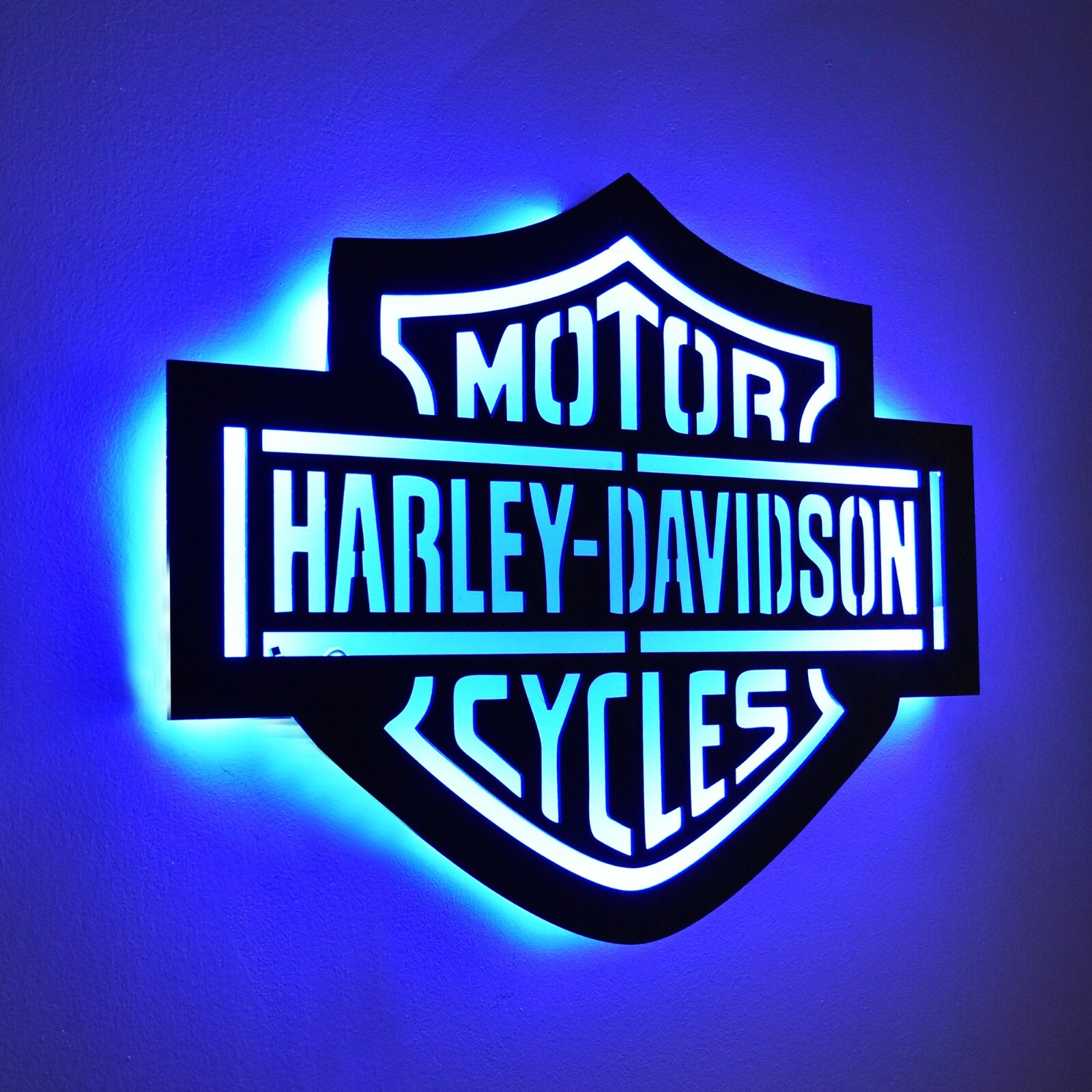Large LED Lighted Harley Davidson Inspired Sign, Garage Decor, Harley Lover Gift