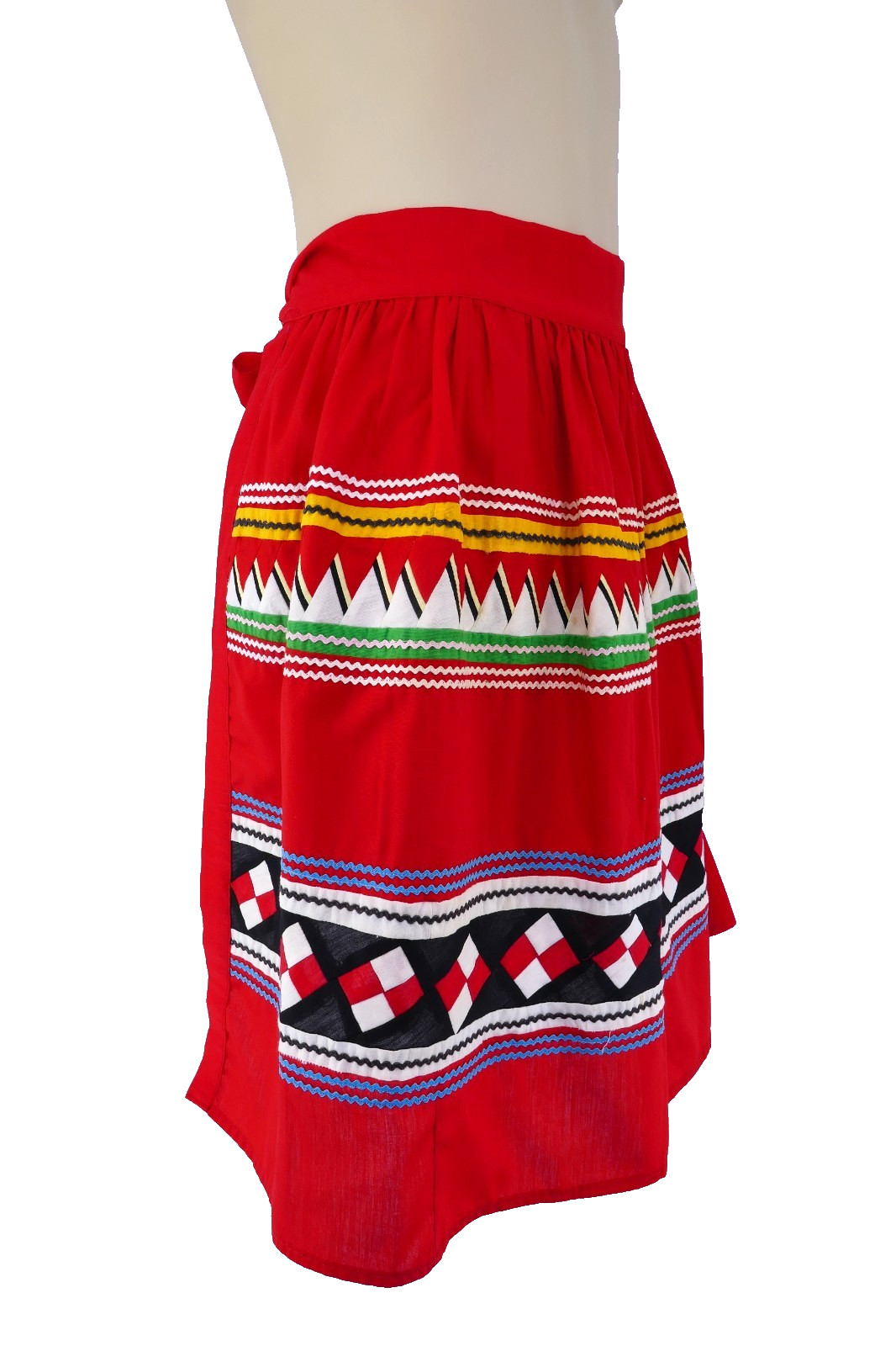 VINTAGE SEMiNOLE MiCCOSUKEE NATiVE AMERiCAN HANDMADE PATCHWORK RiC RAC APRON