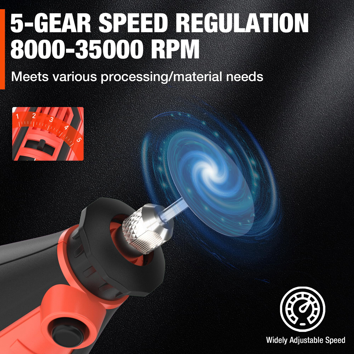 ValueMax 1.2Amp Corded Dremel Rotary Tool Kit 5 Variable Speed with Storage Case