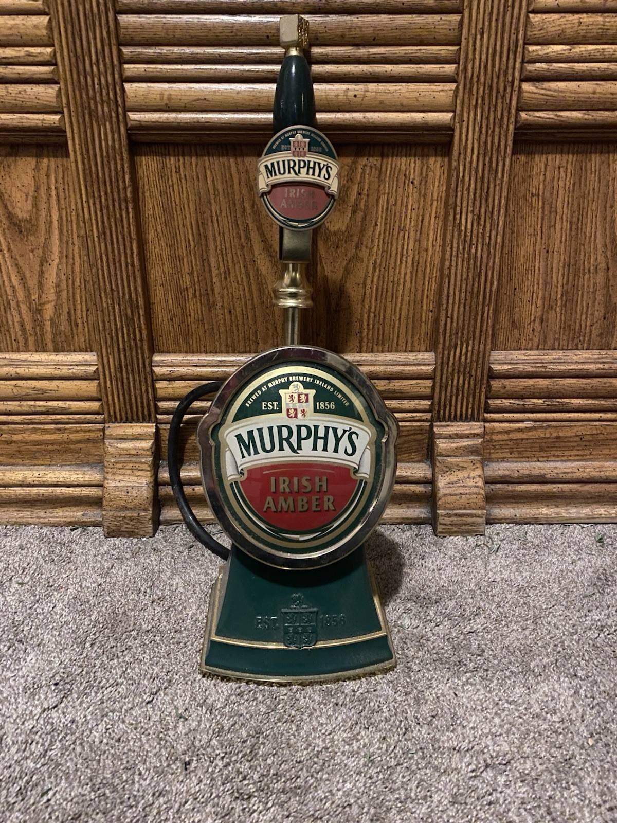Murphy's Irish Amber Brass Beer Tap Handle & Faucet Assembly