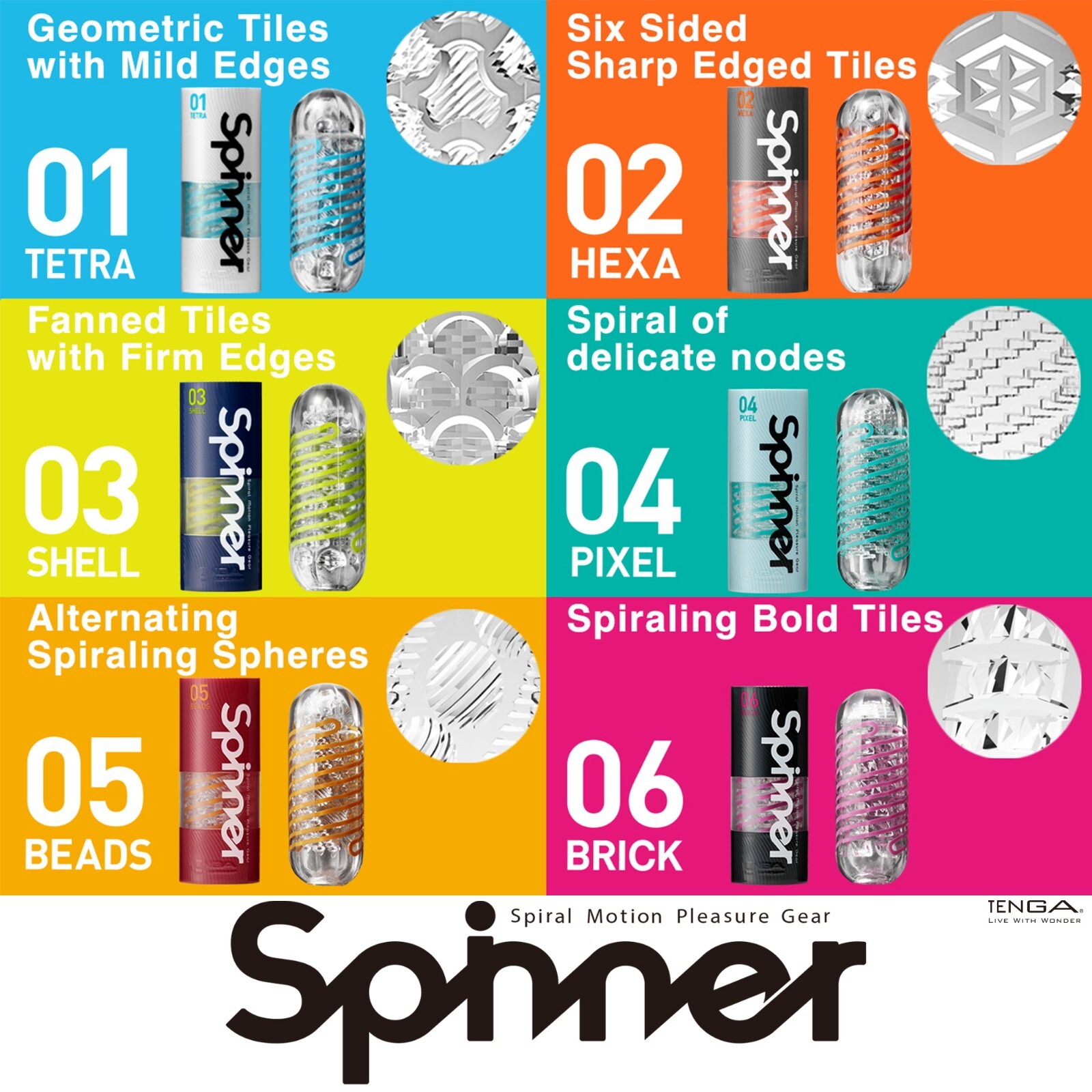 TENGA SPINNER Reusable Spiral-Motion Male Masturbator/Stroker NIB NWT