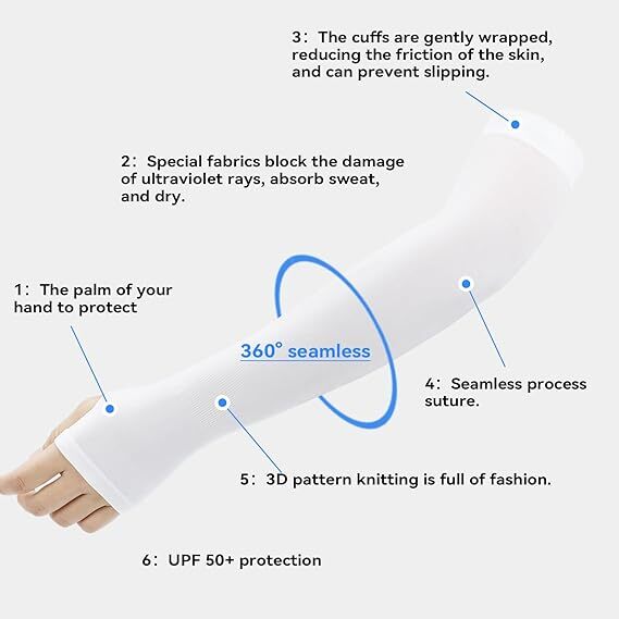 3 Pairs Cooling Arm Sleeves Cover UV Sun Protection Sports Outdoor For Men Women