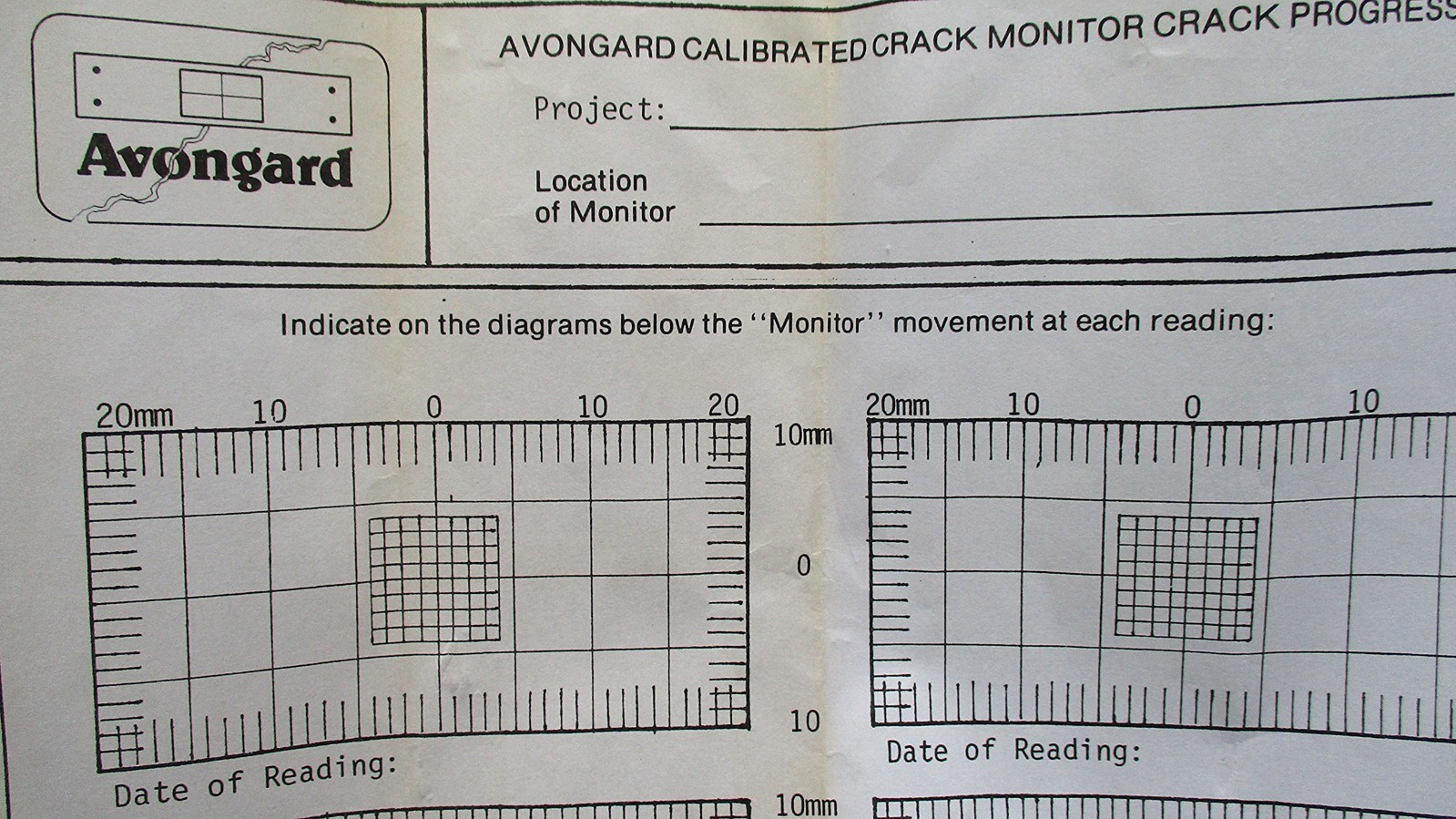 Avongard Calibrated Crack Monitor, NOS, for Engineering - PERFECT CONDITION!